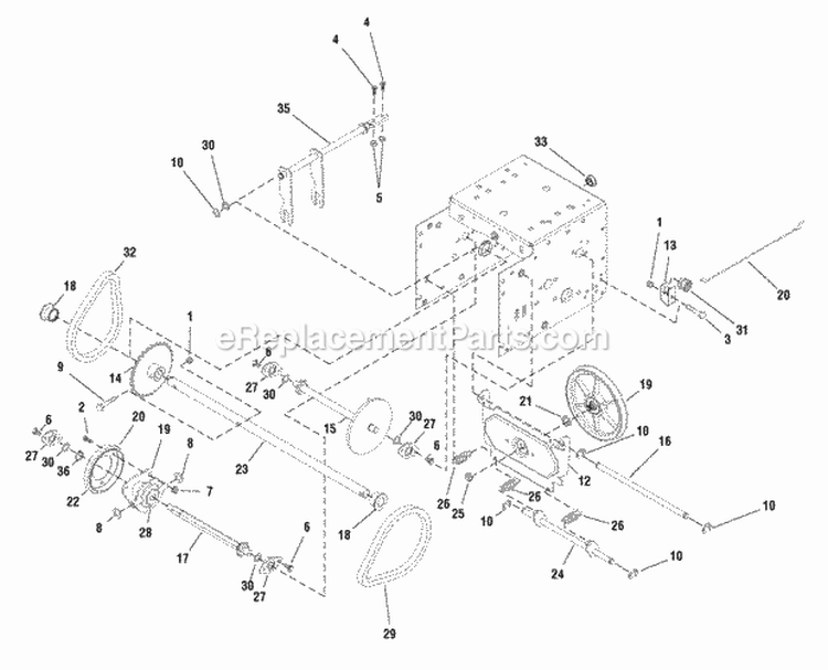 Traction Drive Group Diagram and Parts List for 924I 1695313 Snapper Snow Blower