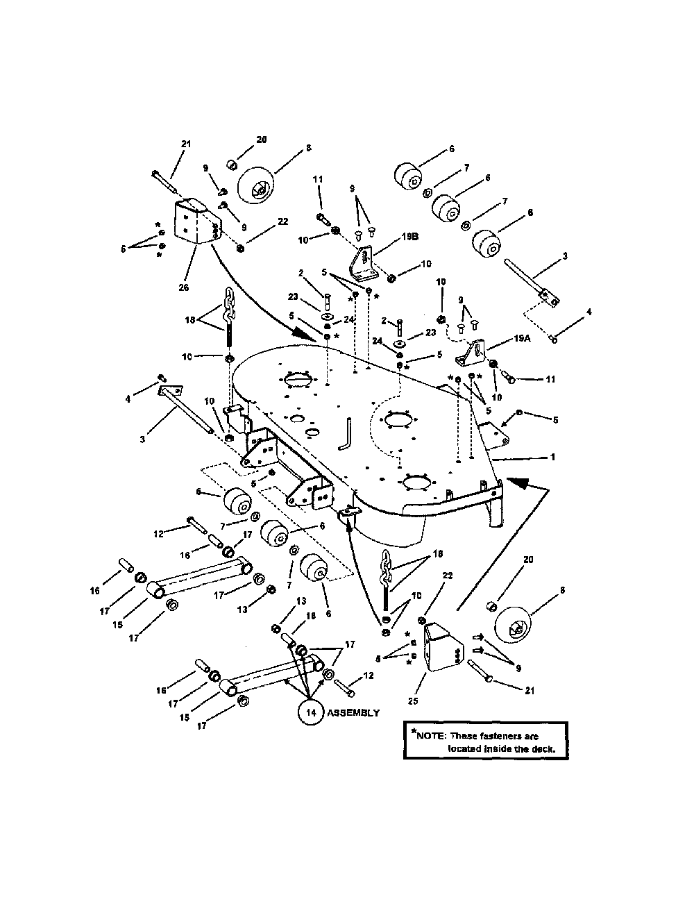 52" cutting deck pt. 1 Diagram and Parts List for 85673  Snapper Lawn Mower