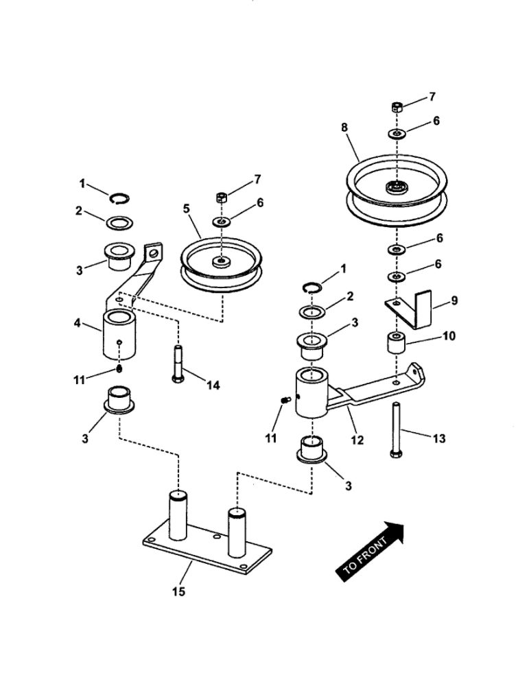 48 Inch/61 Inch Deck Idler Diagram and Parts List for SPA521 SERIES 3 Snapper Lawn Mower