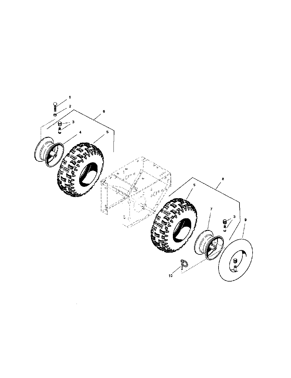 Wheels/tires Diagram and Parts List for 9560E  Snapper Snow Blower