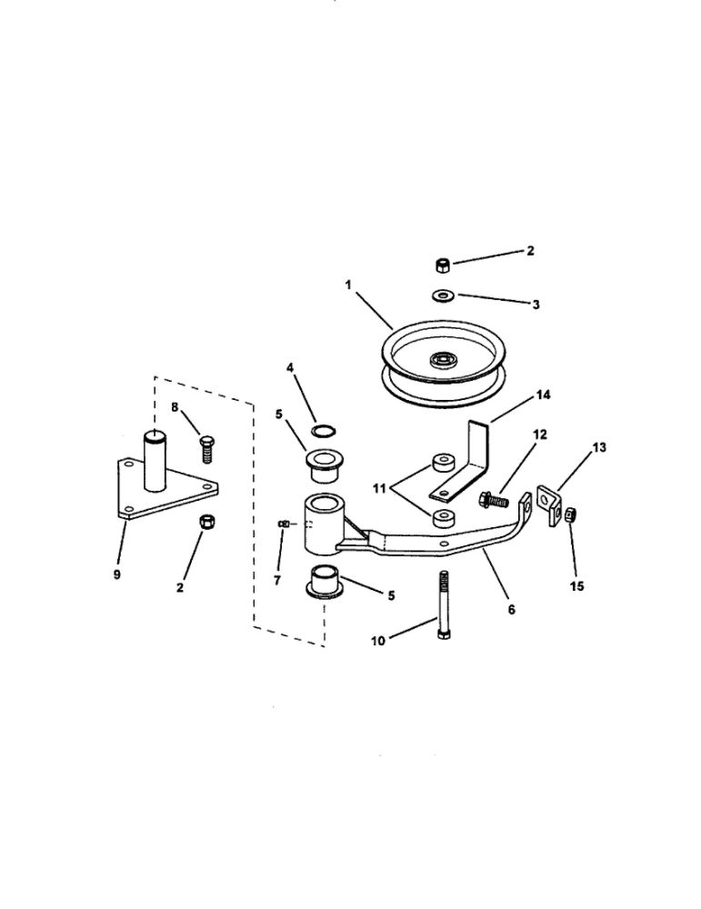 36 Inch Deck Idler Diagram and Parts List for SPA521 SERIES 3 Snapper Lawn Mower