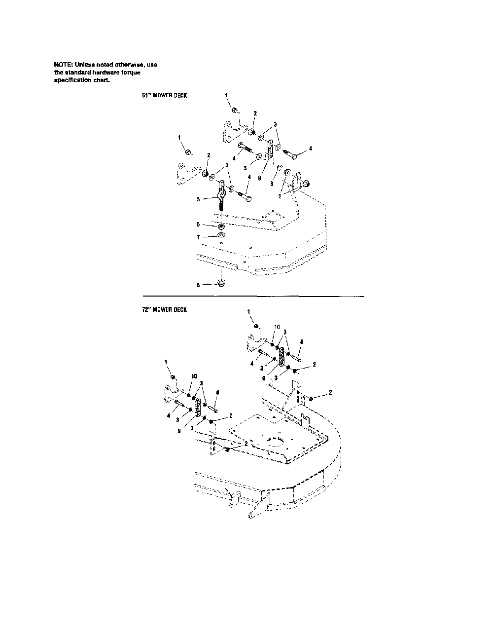 61" mower deck-hanger chains Diagram and Parts List for 5900693  Snapper Lawn Mower