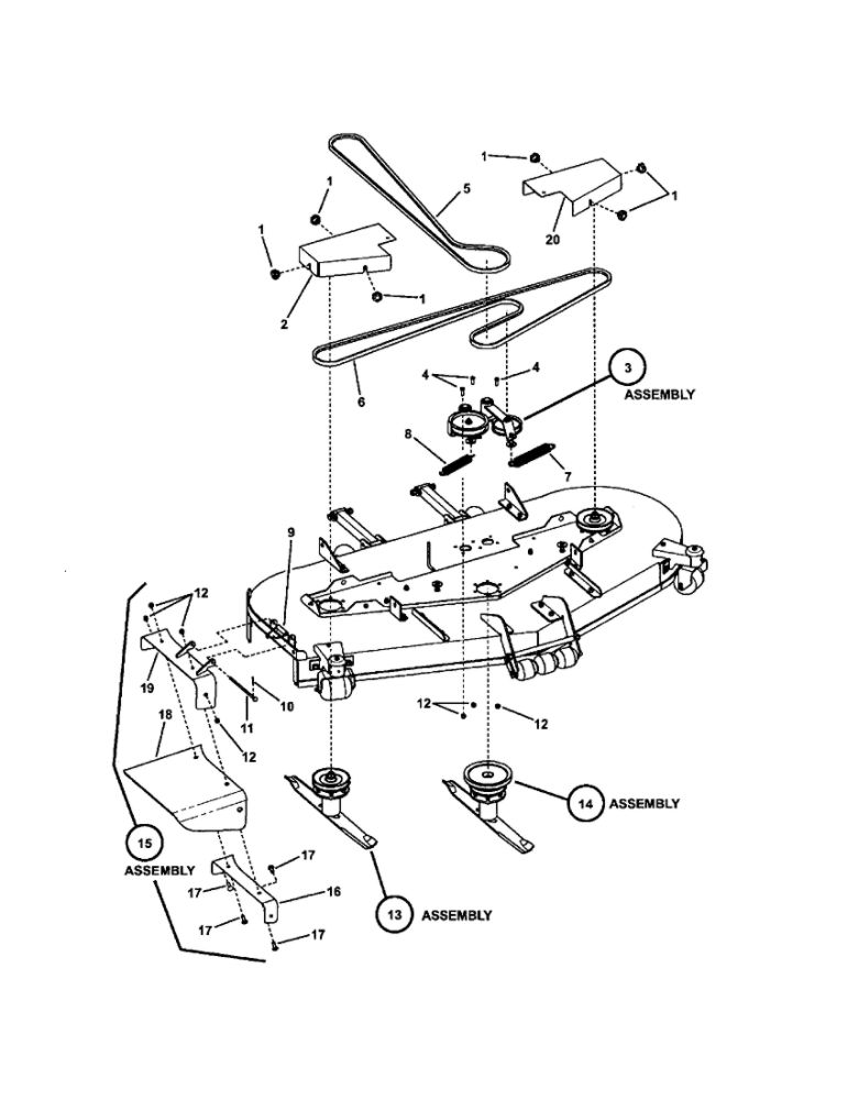 73 Inch Cutting Deck (Final Assembly) Diagram and Parts List for NZMX32734BV  Snapper Lawn Mower