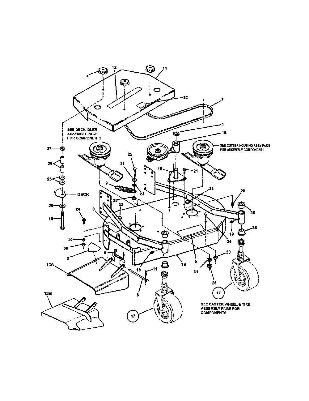 36" mower deck Diagram and Parts List for SPE361  Snapper Lawn Mower