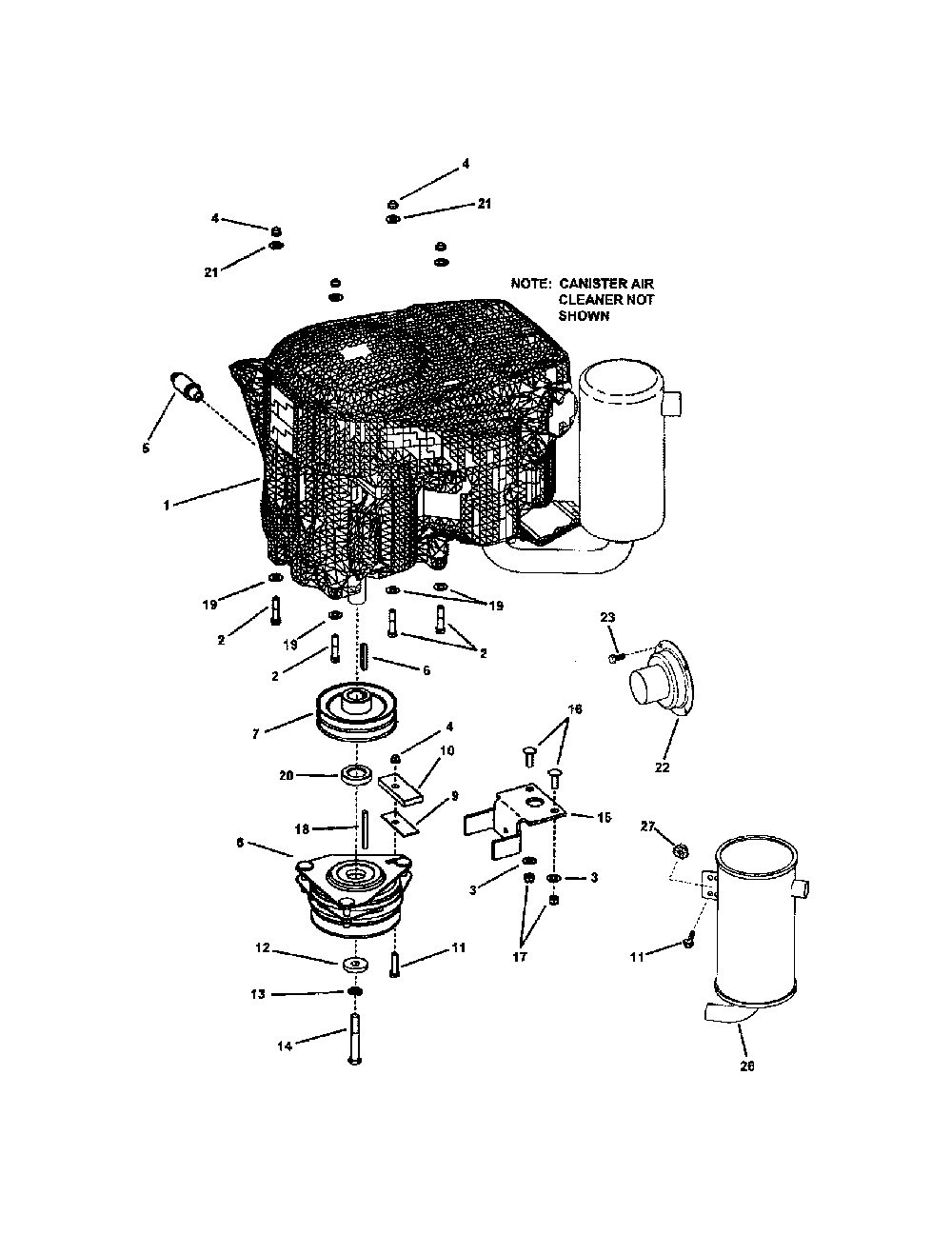 Engine sub-assembly Diagram and Parts List for 85673  Snapper Lawn Mower