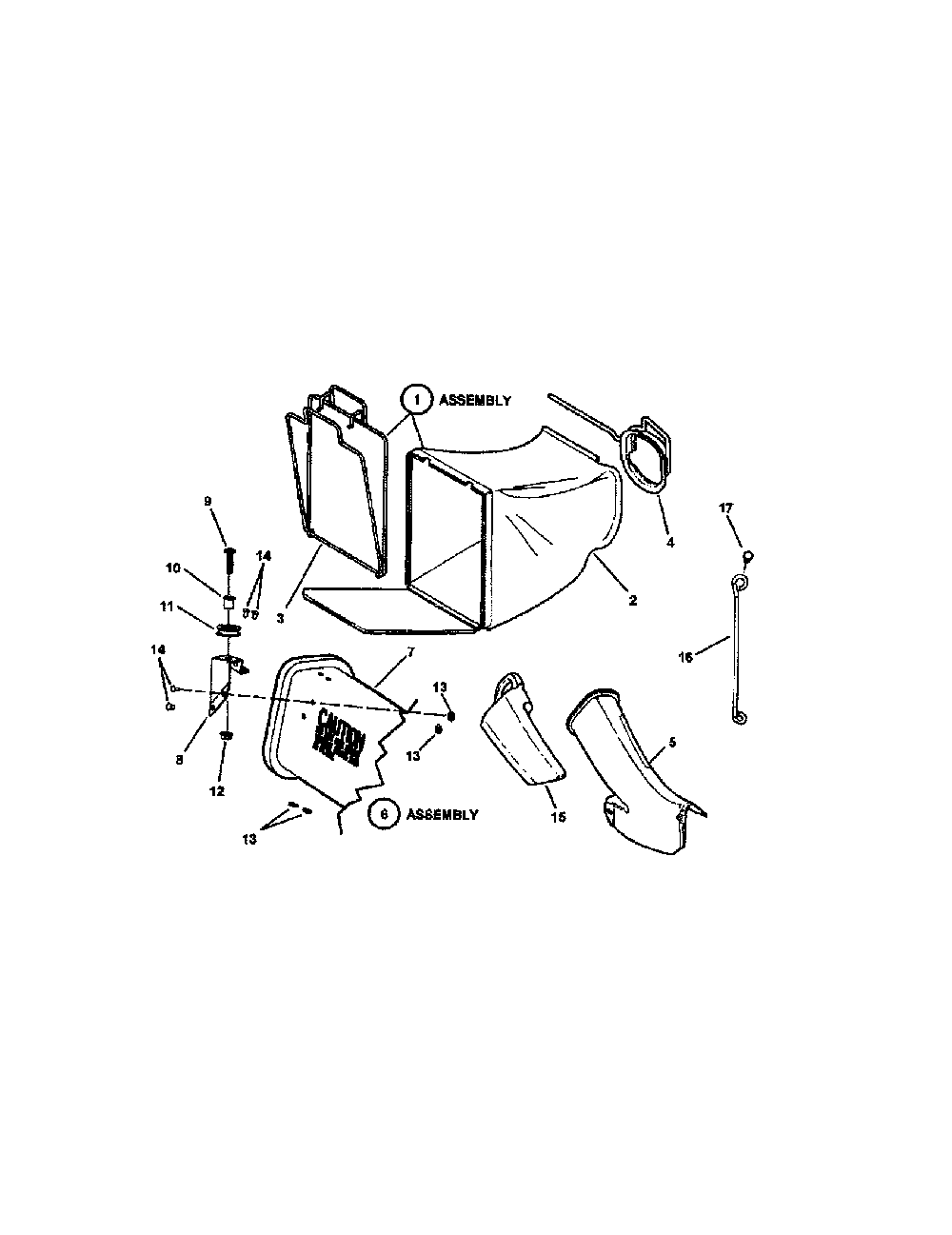 Accessory grass bag Diagram and Parts List for RP216018KWV  Snapper Lawn Mower
