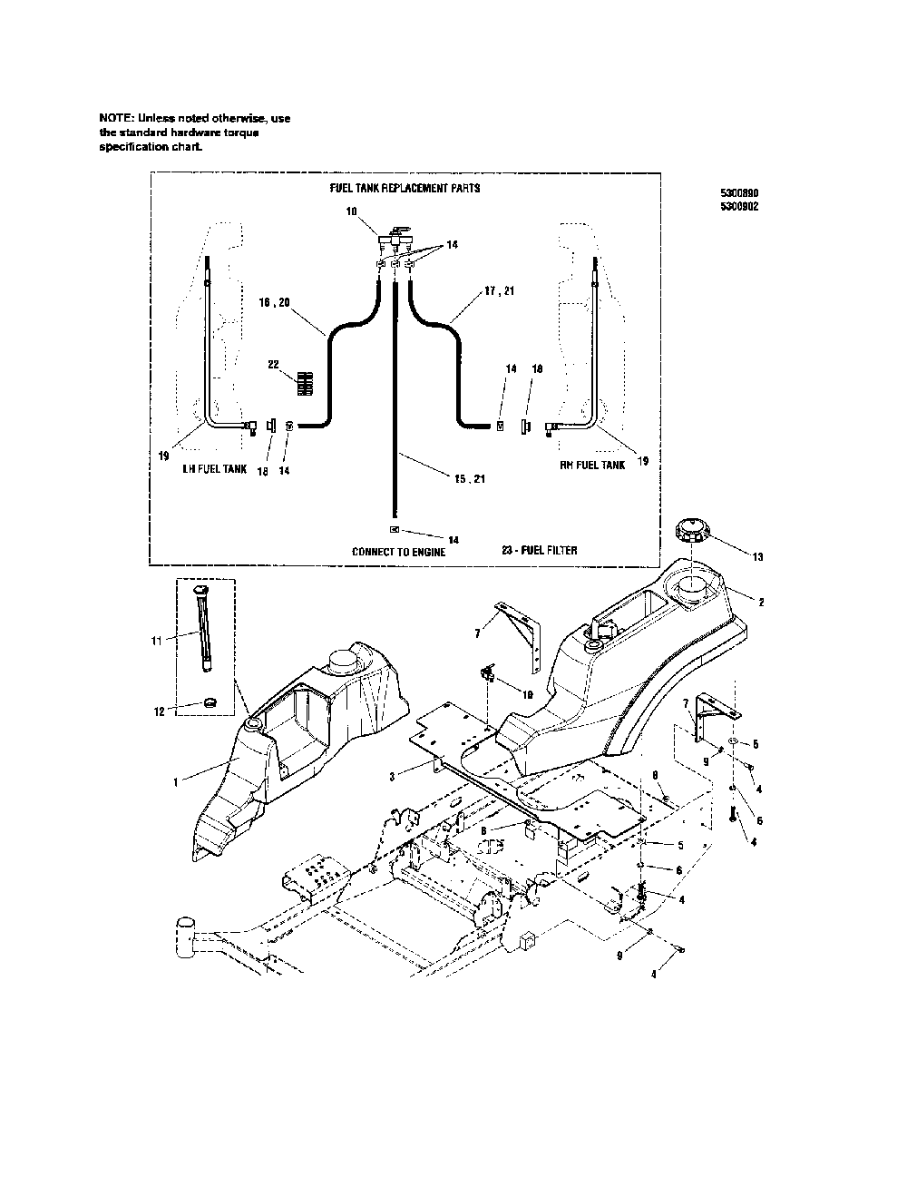 Fuel tank/mount Diagram and Parts List for 5900665  Snapper Lawn Mower