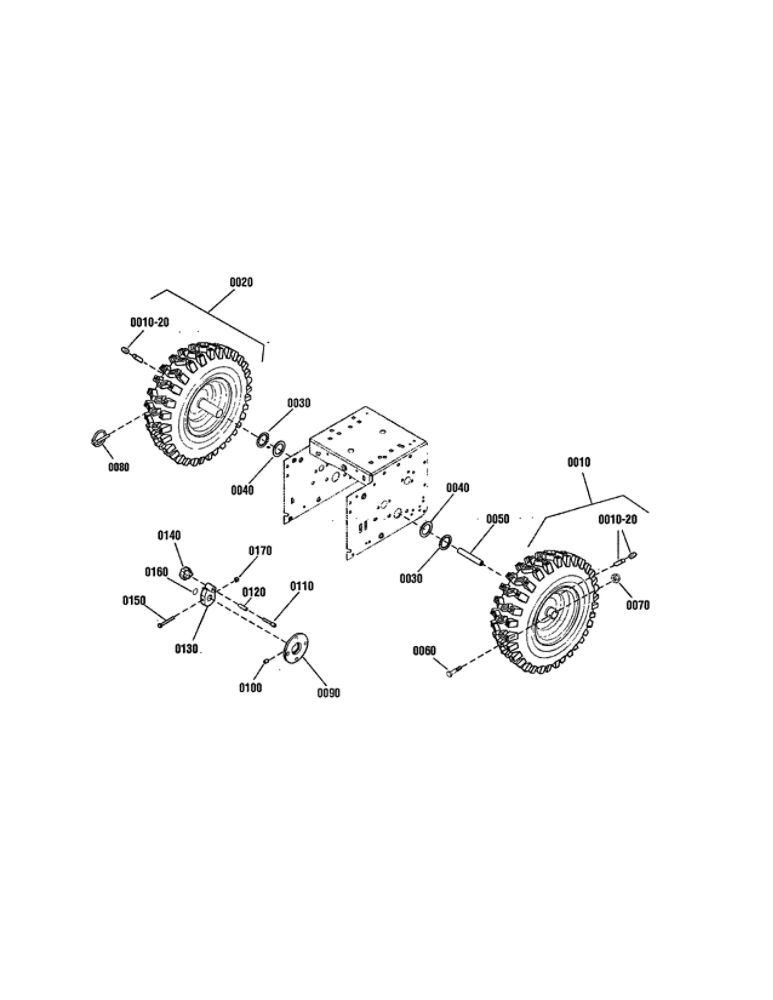 Wheels And Tires Diagram and Parts List for 1696002 M1227EX Snapper Snow Blower