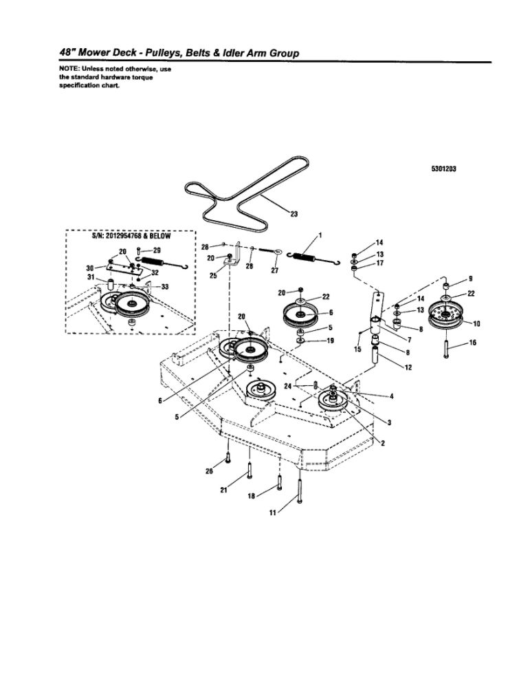 Pulleys/Belts/Idler Arm 1 Diagram and Parts List for 5900709  Snapper Lawn Mower
