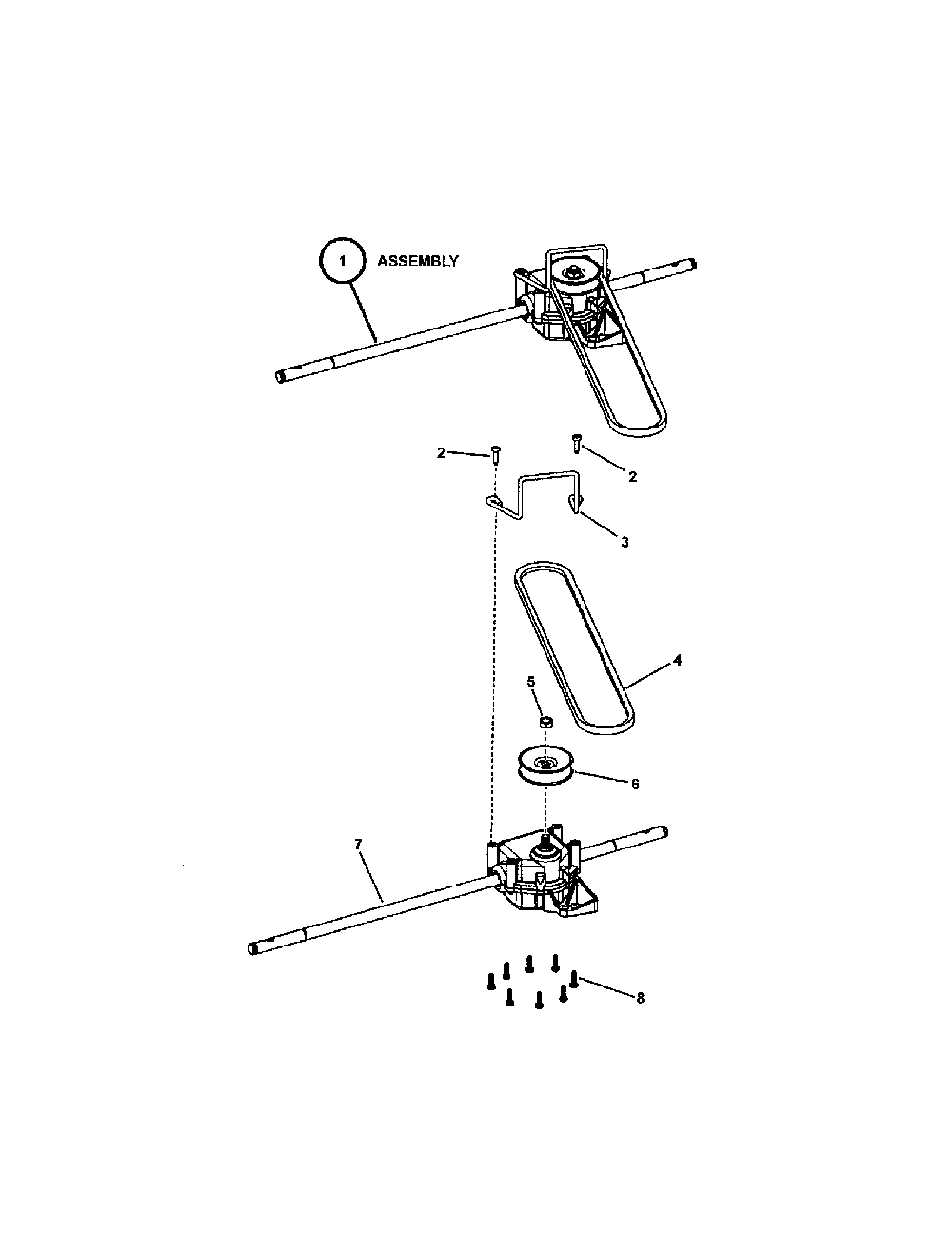 Transmission Diagram and Parts List for 13037123  Snapper Lawn Mower