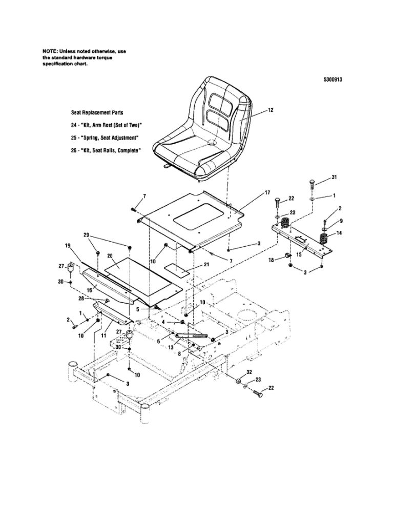 Seat Mount/Floor Diagram and Parts List for 5900709  Snapper Lawn Mower