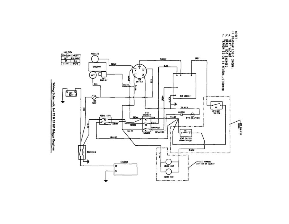 Wiring Schematic Diagram and Parts List for LT24520 7800317 Snapper Lawn Tractor