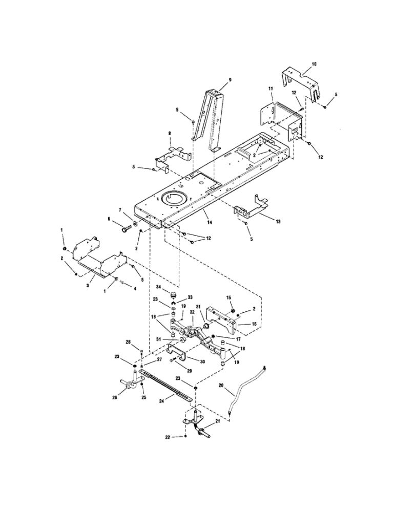 Frame/Front Axle Diagram and Parts List for LT2044 2690714 Snapper Lawn Tractor