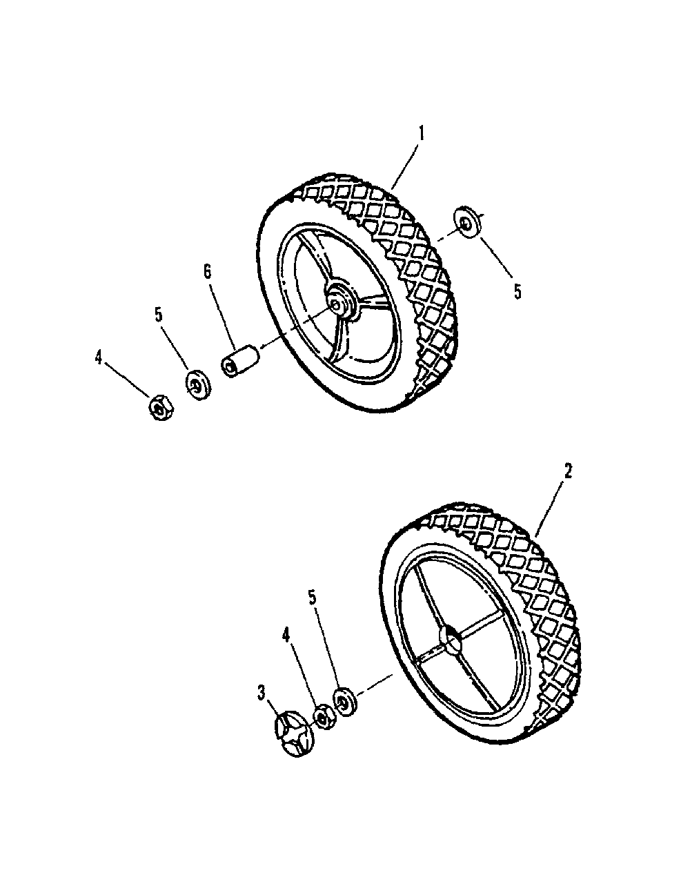Rear wheel Diagram and Parts List for NFR216012  Snapper Lawn Mower