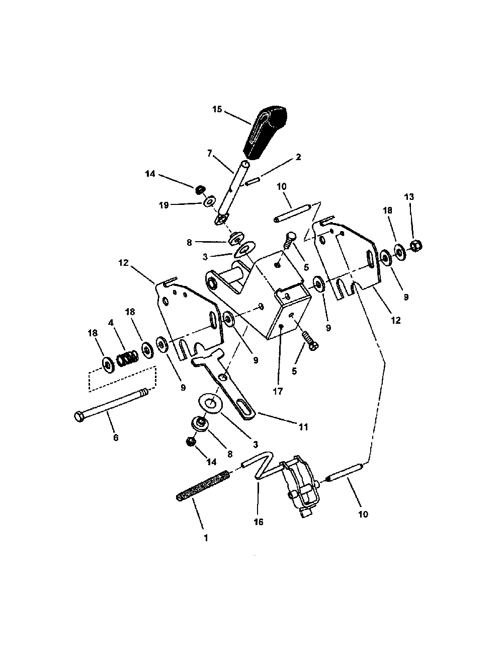Traction control Diagram and Parts List for SPA481 SERIES 3 Snapper Lawn Mower