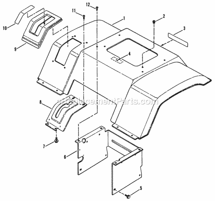 Rear Fender  Components Diagram and Parts List for BH120G38AB 80479 Snapper Lawn Tractor