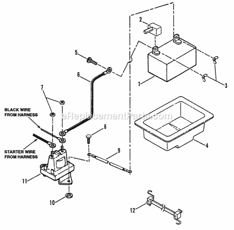 Electrical Components Diagram and Parts List for BH120G38AB 80479 Snapper Lawn Tractor