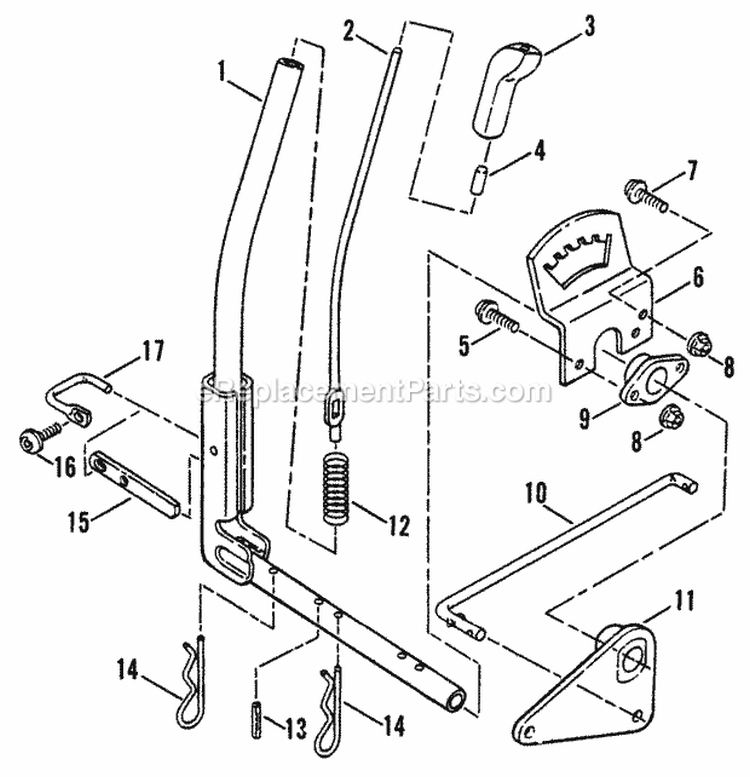 Implement Lift Diagram and Parts List for BH120G38AB 80479 Snapper Lawn Tractor
