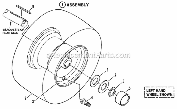 Wheels - Rear Diagram and Parts List for BH120G38AB 80479 Snapper Lawn Tractor