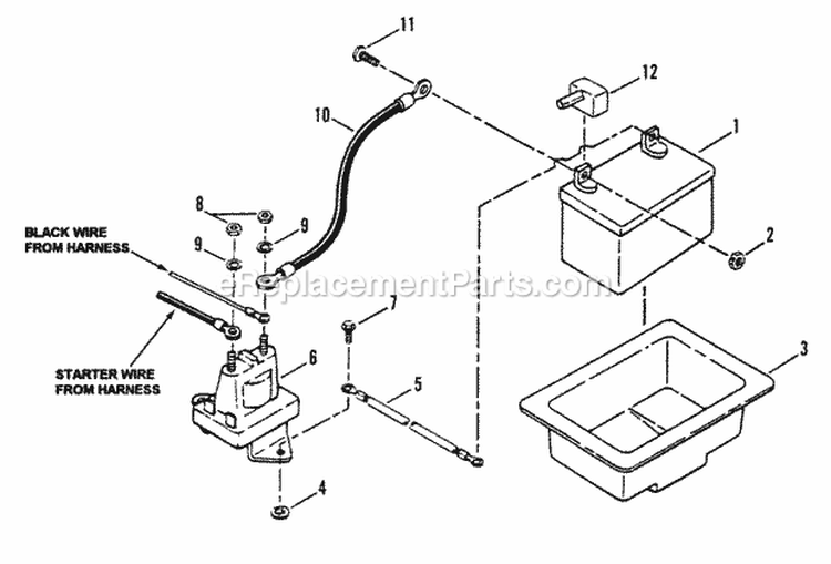 Electrical Components Diagram and Parts List for BH125G38BB 82356 Snapper Lawn Tractor