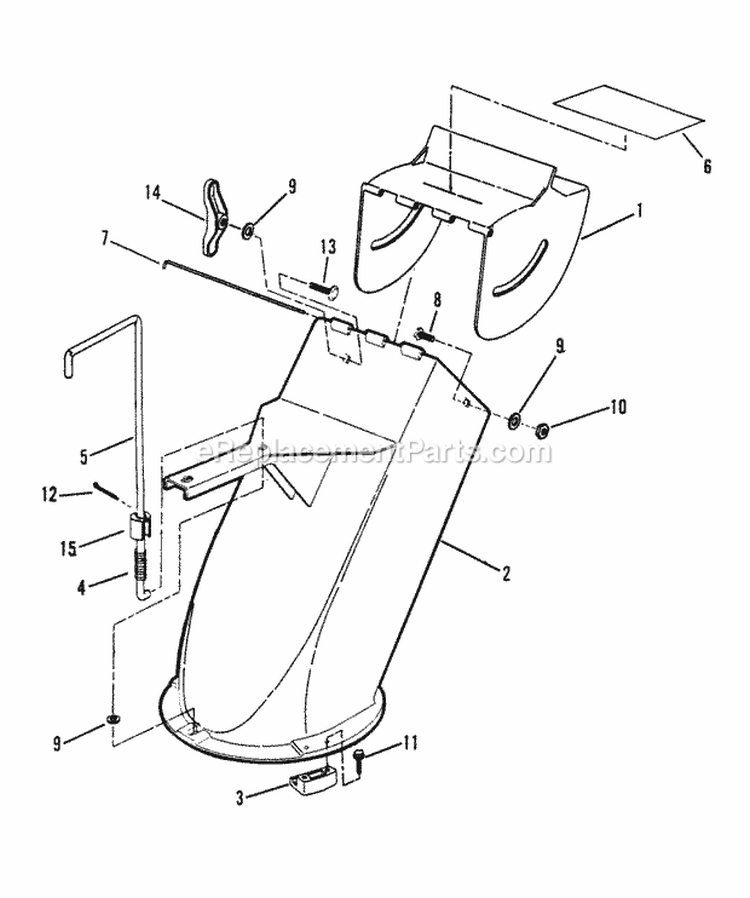 Discharge Chute Diagram and Parts List for BH3200  Snapper Snow Blower