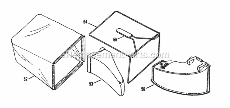 Discharge Components Diagram and Parts List for BH600 Push Model Snapper Lawn Mower