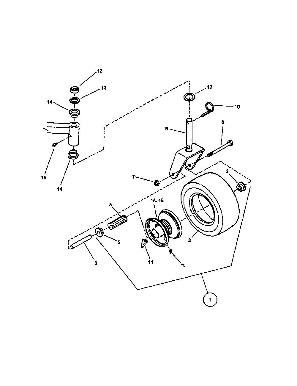 Caster, wheel and tire Diagram and Parts List for SPA481 SERIES 3 Snapper Lawn Mower