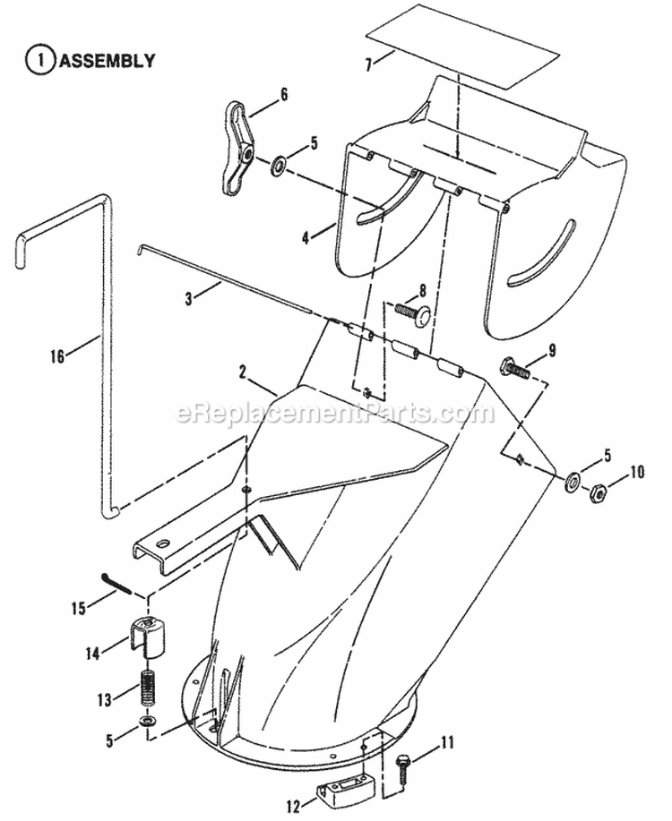 Discharge Chute Diagram and Parts List for C3203 82467 Snapper Snow Blower