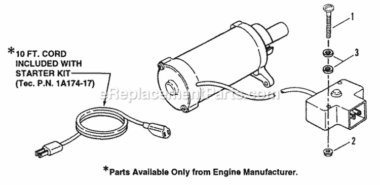 Electric Start Diagram and Parts List for C3203 82467 Snapper Snow Blower