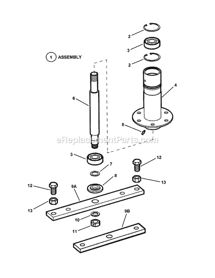 Spindle Diagram and Parts List for C3317523BVE 7800368 Snapper Lawn Tractor