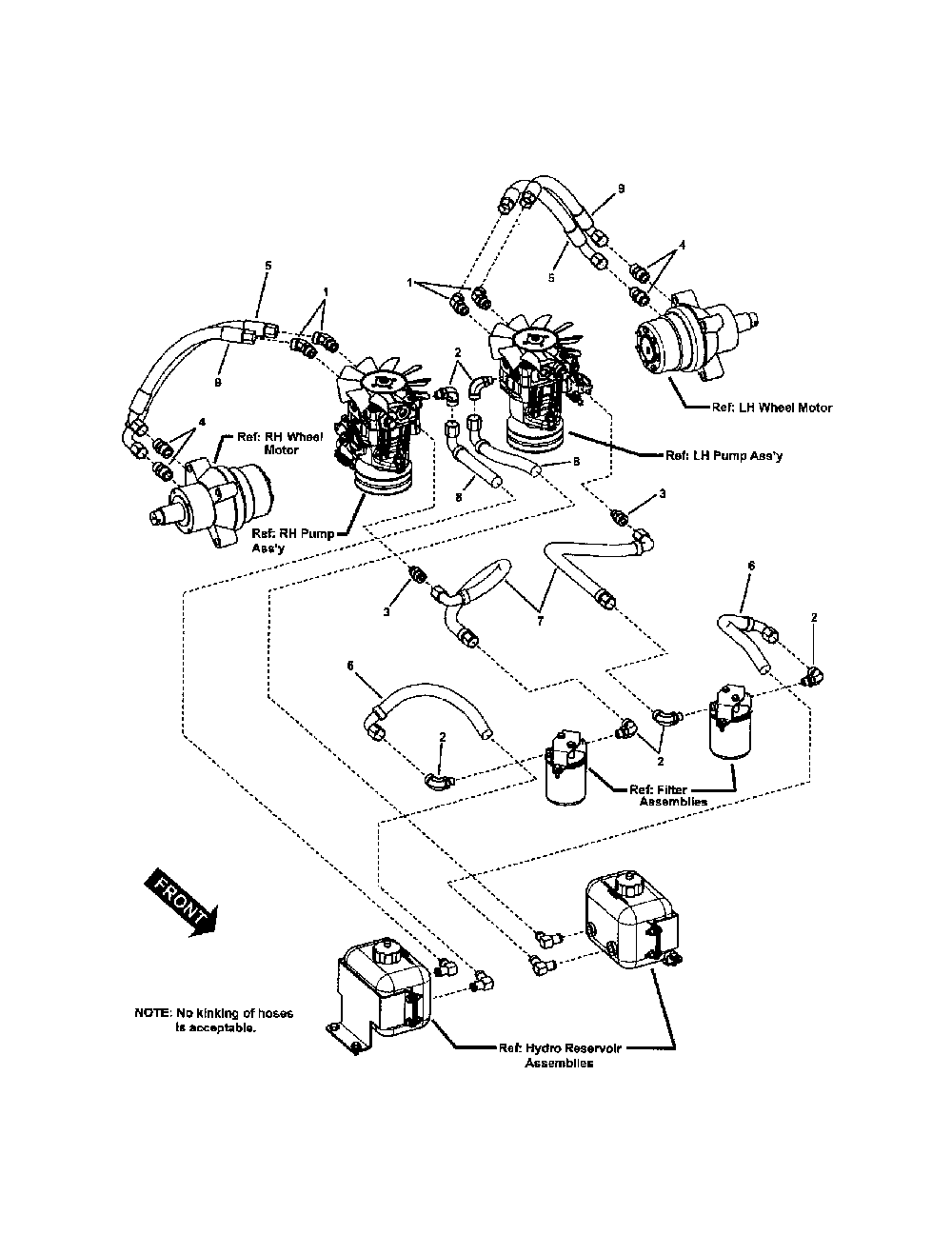 Hose and connector Diagram and Parts List for NZMX30614KH  Snapper Lawn Mower