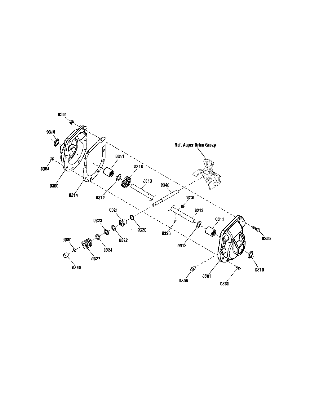 Gear case Diagram and Parts List for 13088768  Snapper Snow Blower