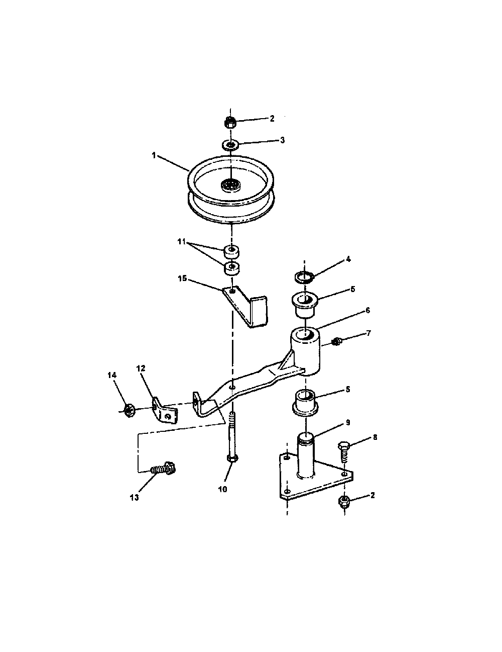 36" deck idler Diagram and Parts List for SPE361  Snapper Lawn Mower
