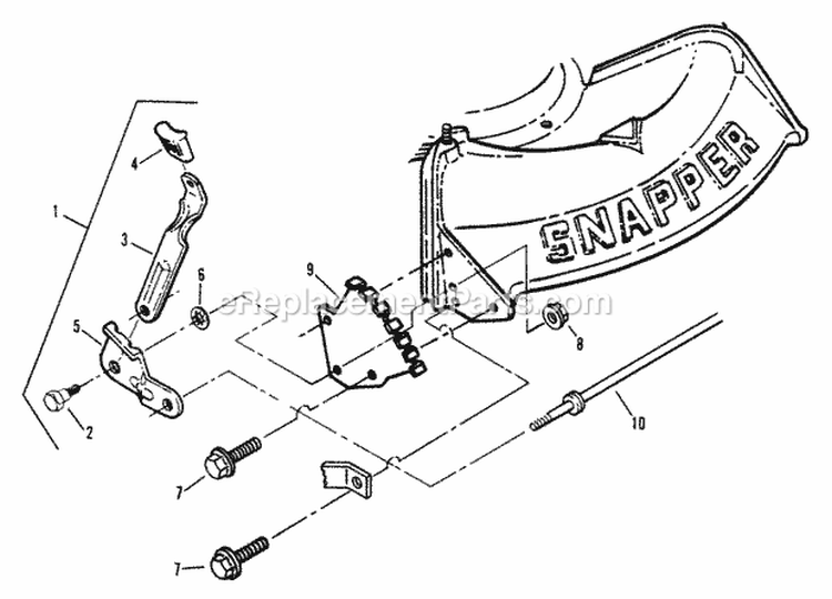 Front Wheel Bracket Latches Diagram and Parts List for AP21509B  Snapper Lawn Mower