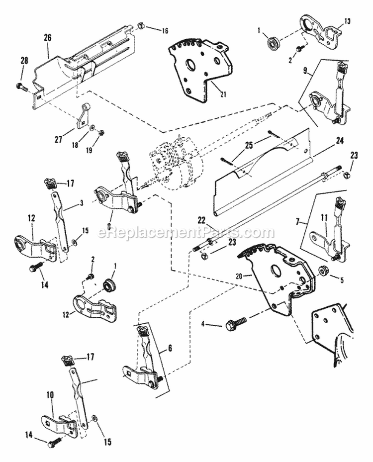 Rear Wheel Brackets Latches Diagram and Parts List for AP21509B  Snapper Lawn Mower