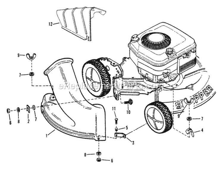 Adapter Brackets Diagram and Parts List for AP21509B  Snapper Lawn Mower
