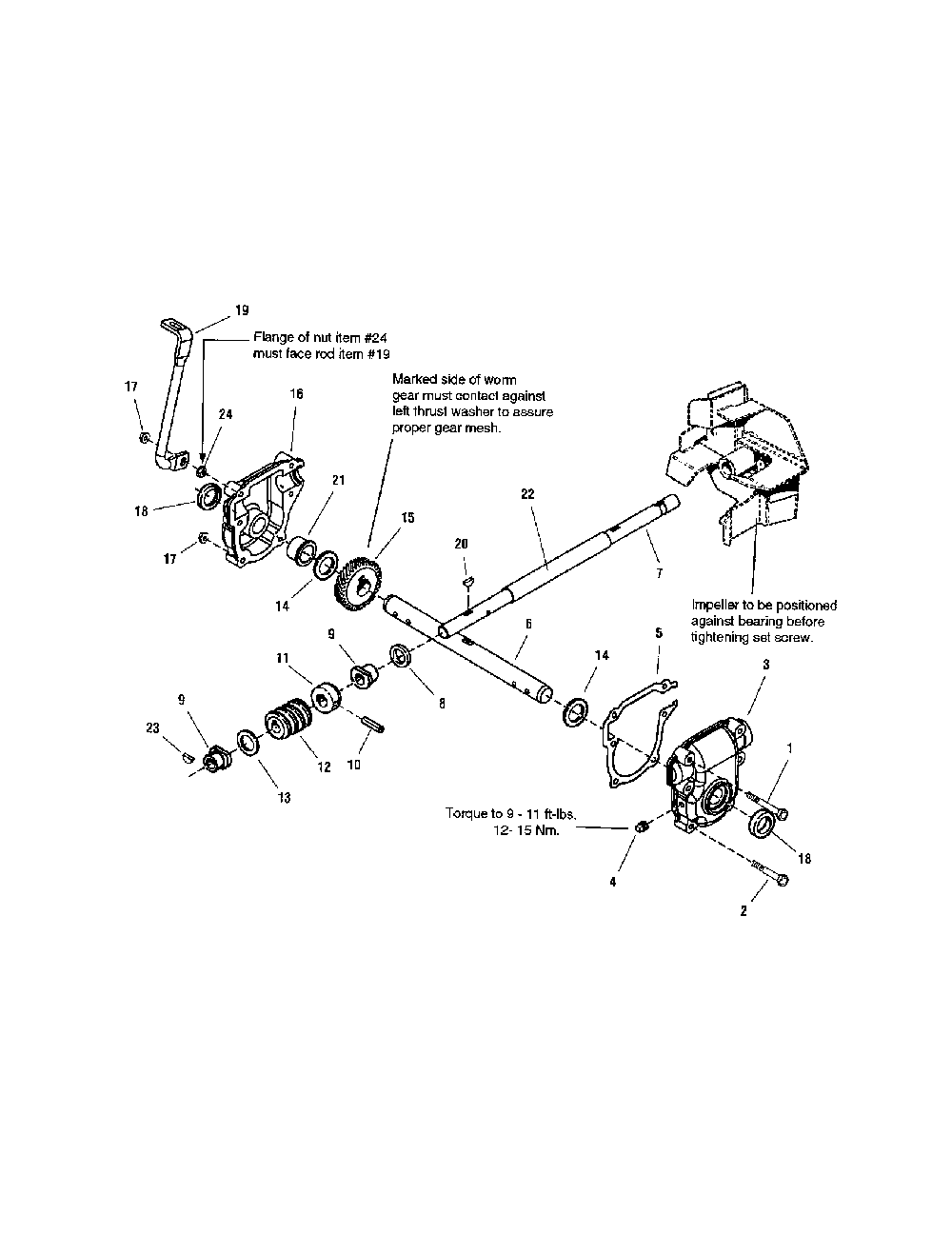 Gear box - 28" model Diagram and Parts List for 130887260  Snapper Snow Blower