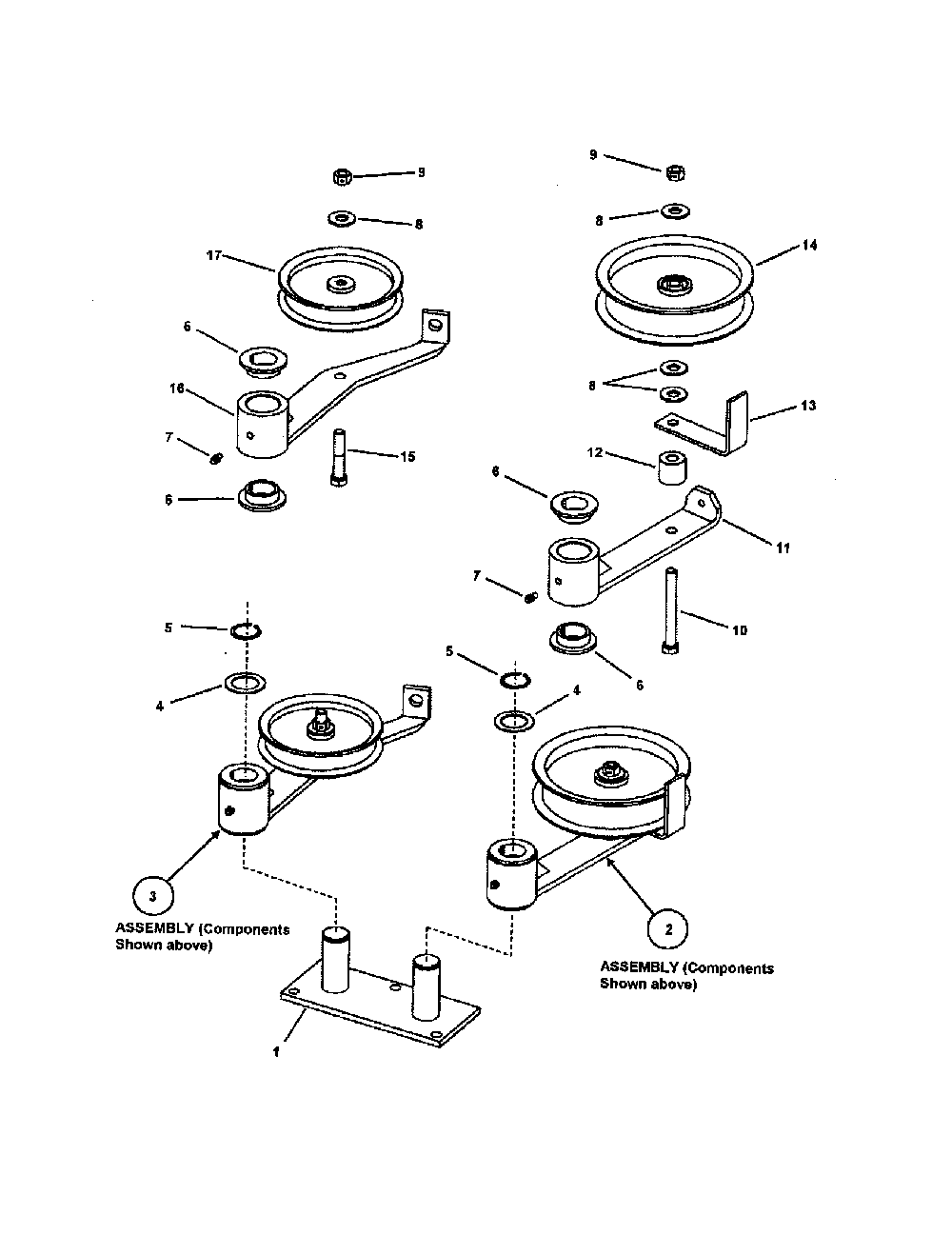 Idler (58885) Diagram and Parts List for 85673  Snapper Lawn Mower