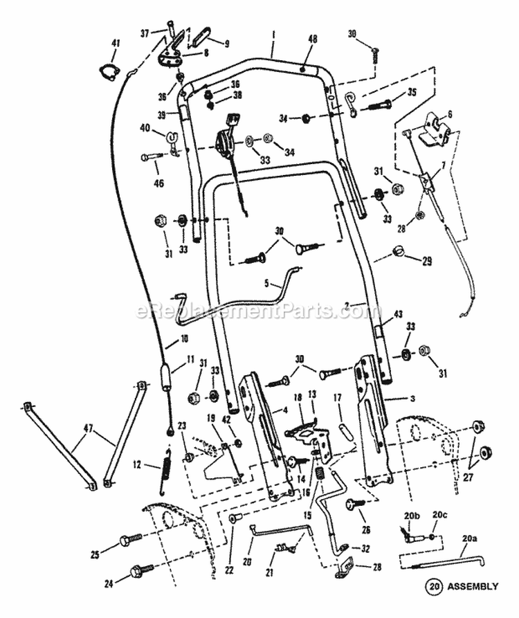 Handles  Controls (Model Cp215013Kwv Only) Diagram and Parts List for CP215013KWV 84667 Snapper Lawn Mower