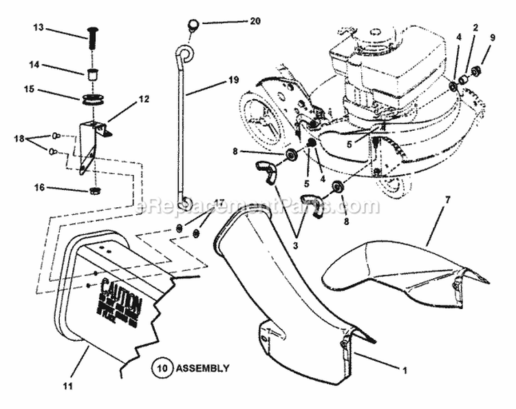 Side Chute Adapter Brackets Diagram and Parts List for CP215017HV 84907 Snapper Lawn Mower