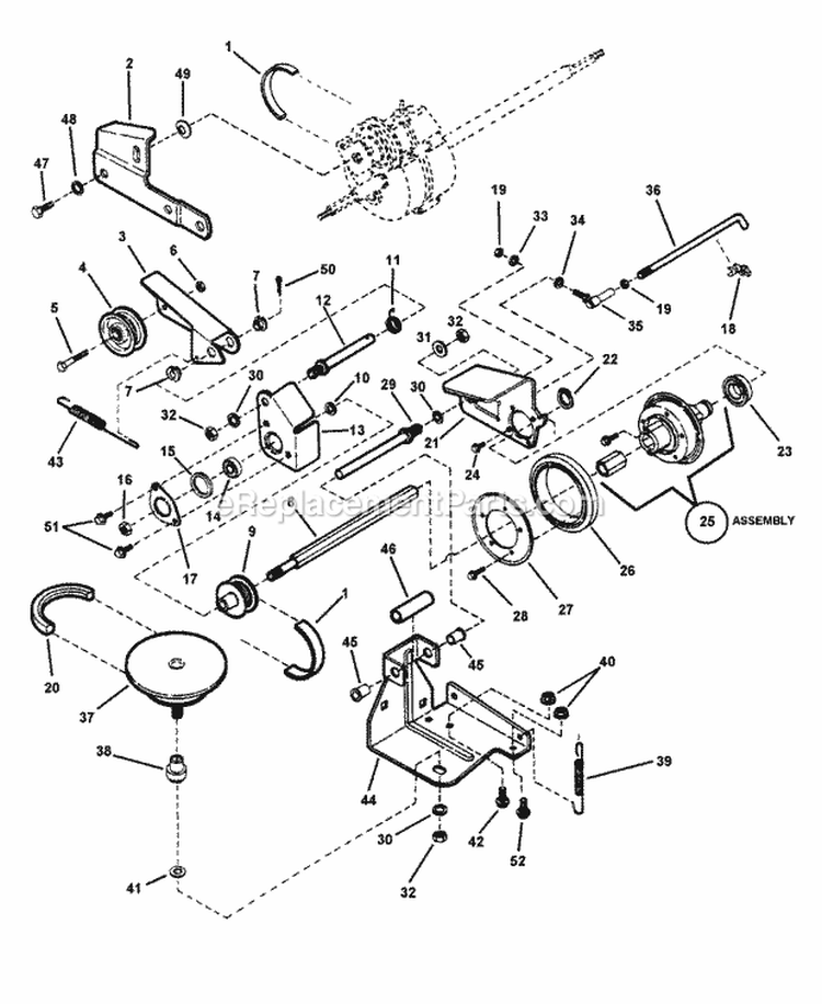 Drive System Self-Propelled Diagram and Parts List for CP215017HV 84907 Snapper Lawn Mower