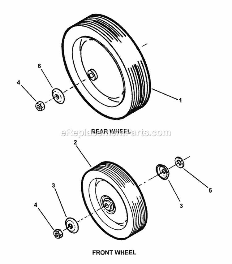 Wheels Front  Rear Diagram and Parts List for CP215520HVFC 7800289 Snapper Lawn Mower