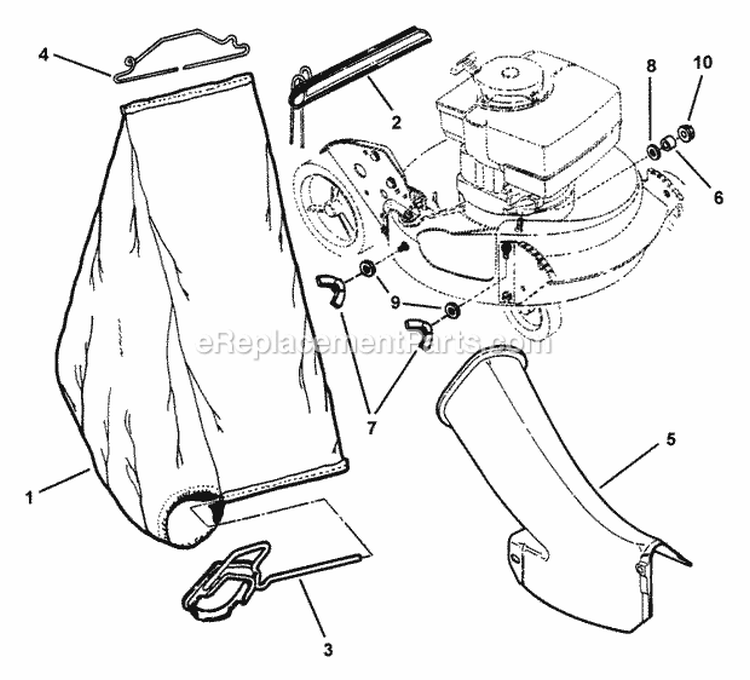 Grass Bag (Accessory) Diagram and Parts List for CP215013KWV 84667 Snapper Lawn Mower