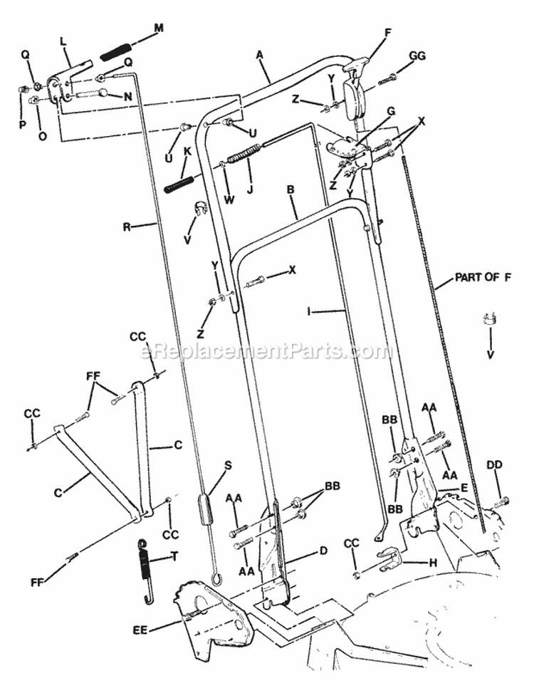 Handles Controls - Commercial Diagram and Parts List for CV212PH  Snapper Lawn Mower