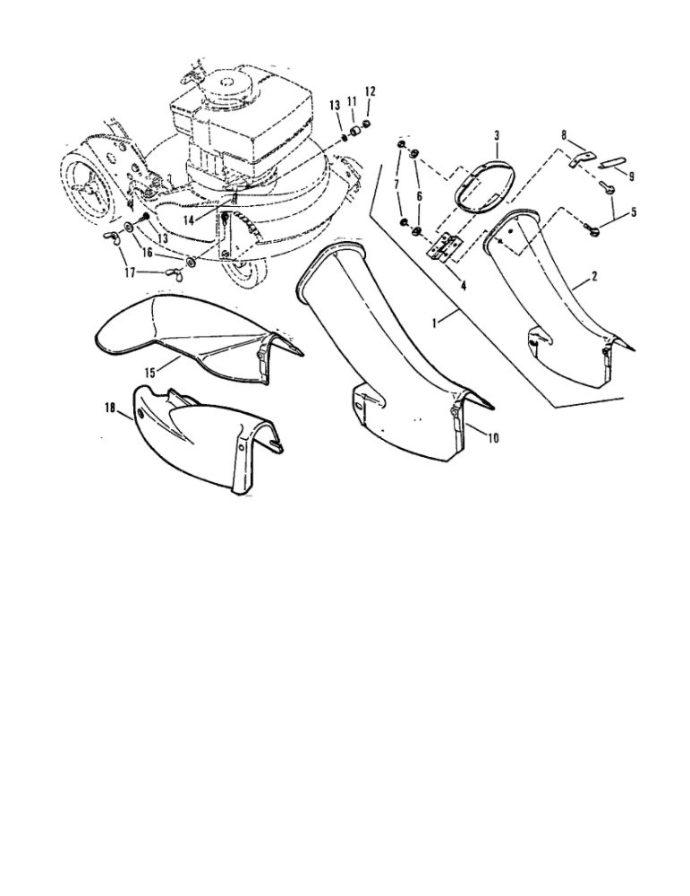 Side Chute/Adapter Diagram and Parts List for EP21500E  Snapper Lawn Mower