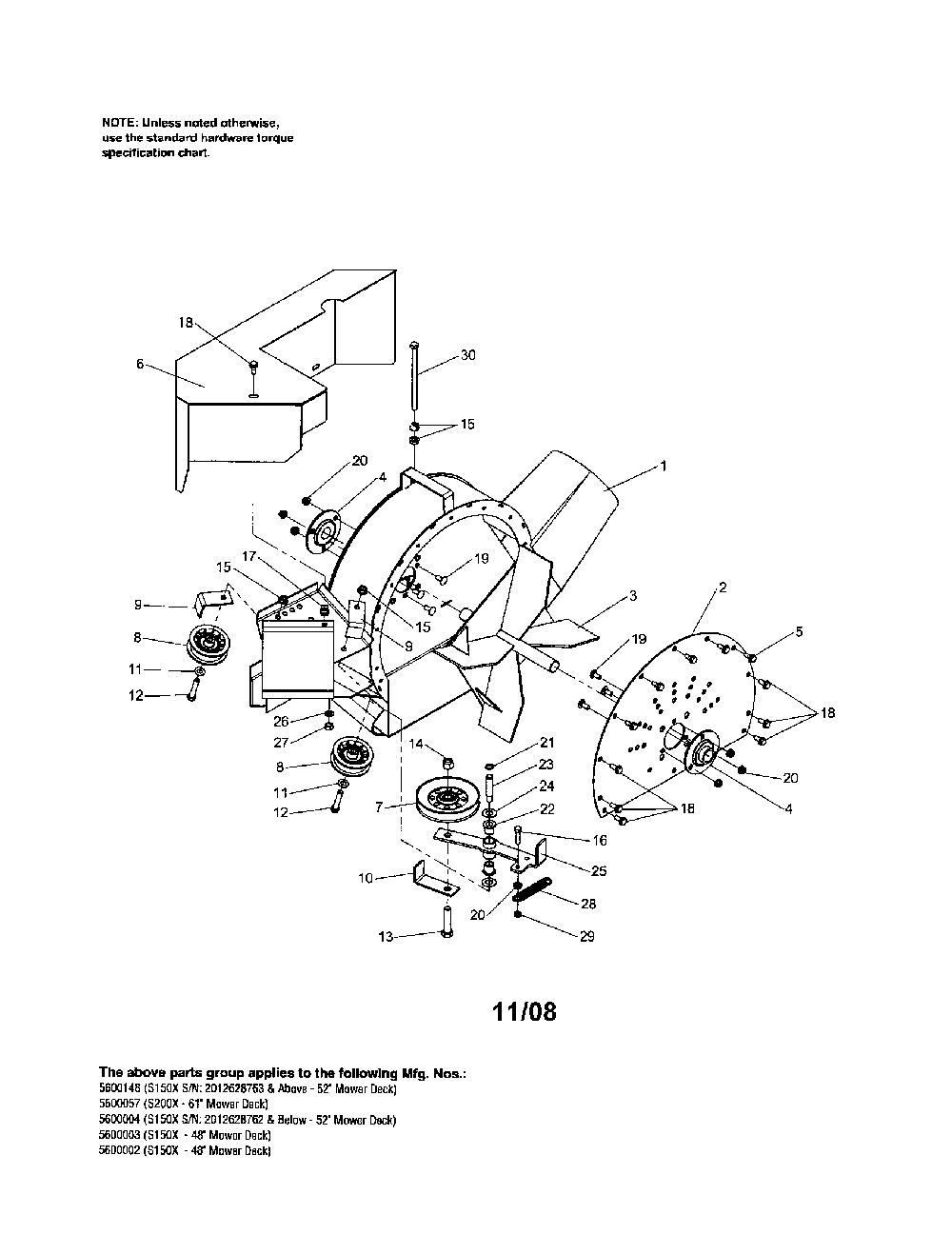 Blower Diagram and Parts List for 5600003  Snapper Leaf Blower / Vacuum