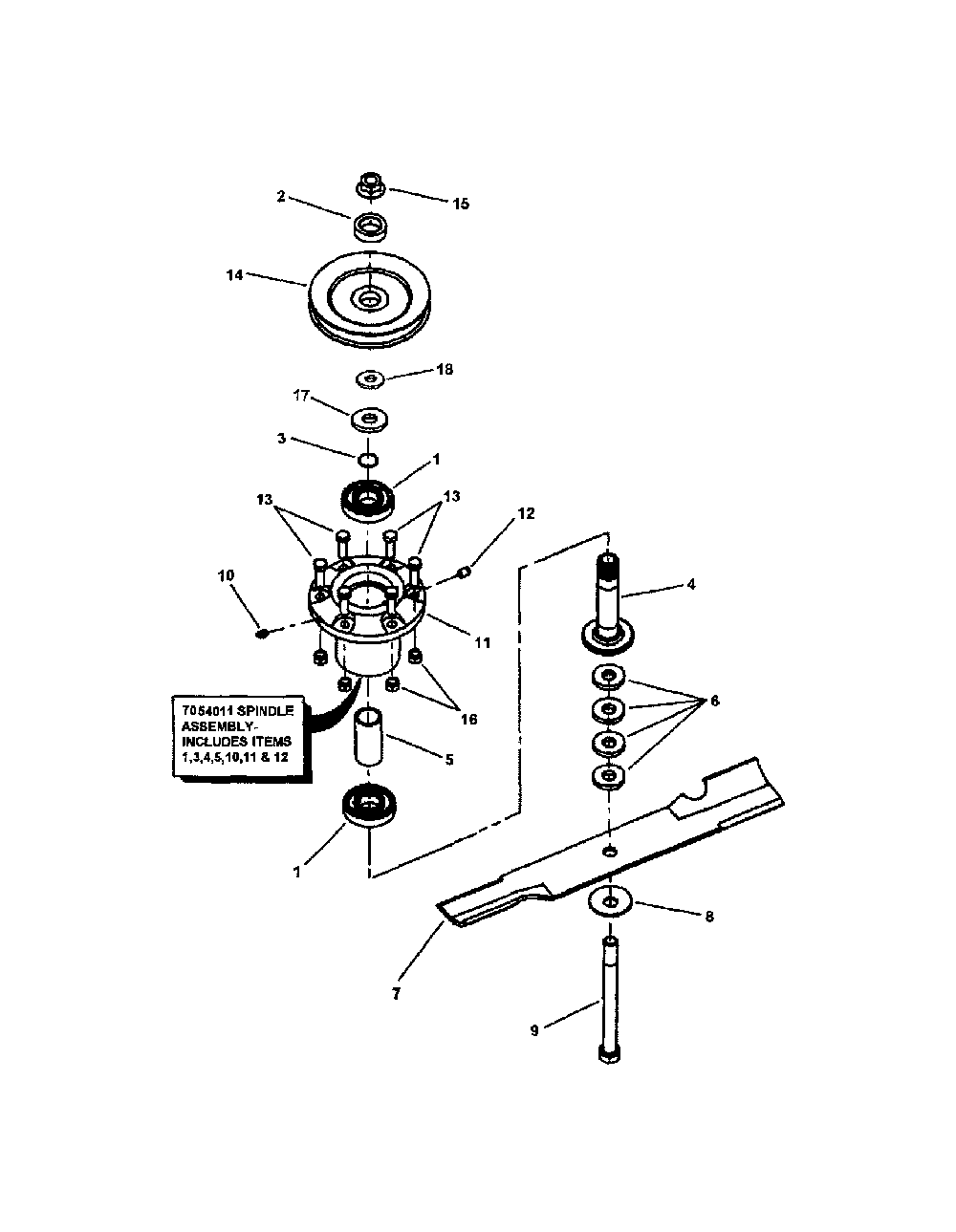 Cutter housing Diagram and Parts List for SPE361  Snapper Lawn Mower