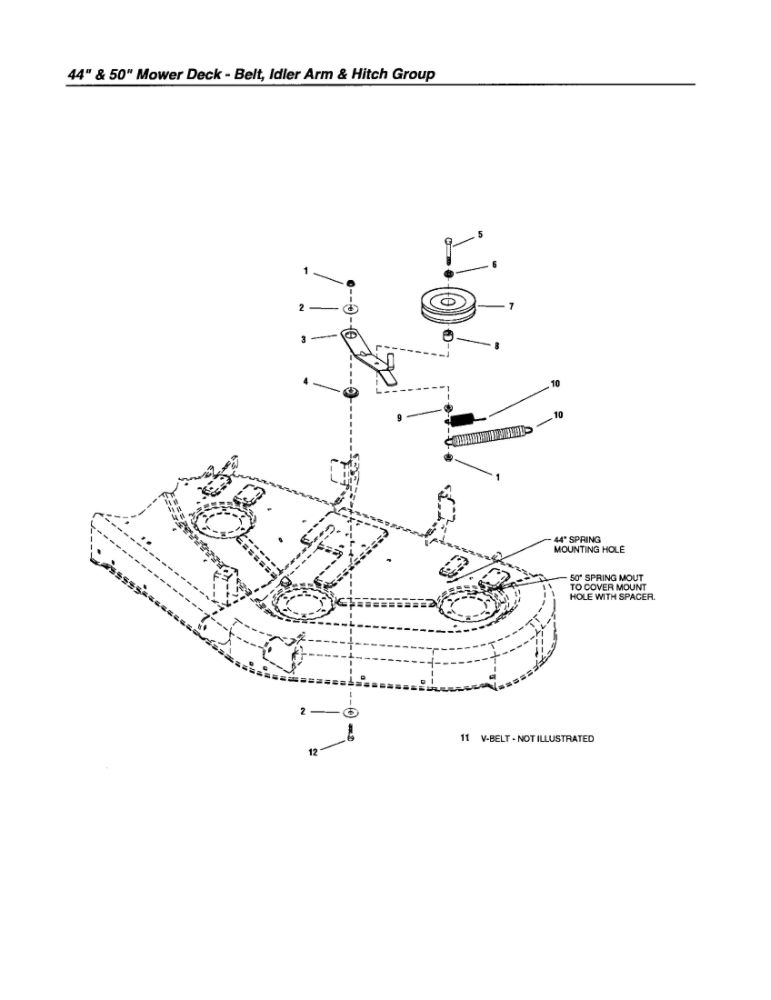 Belt/Idler Arm/Hitch 2 Diagram and Parts List for ELT2044 2690594 Snapper Lawn Tractor