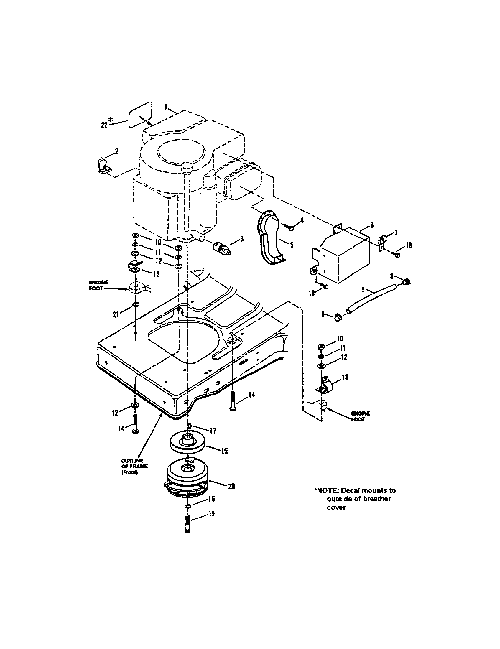 Engine (lt160h42hbv) Diagram and Parts List for WLT160H42HBV2  Snapper Lawn Tractor