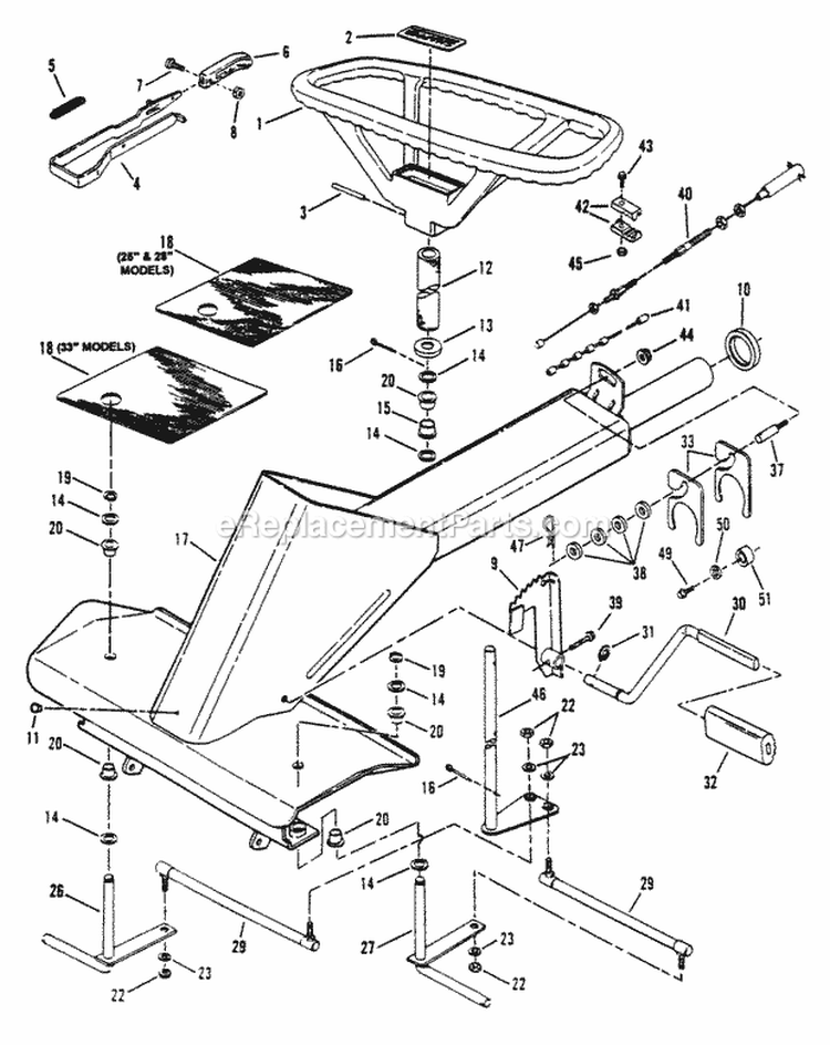 Front End Steering Diagram and Parts List for E331315BVE Euro Snapper Lawn Tractor